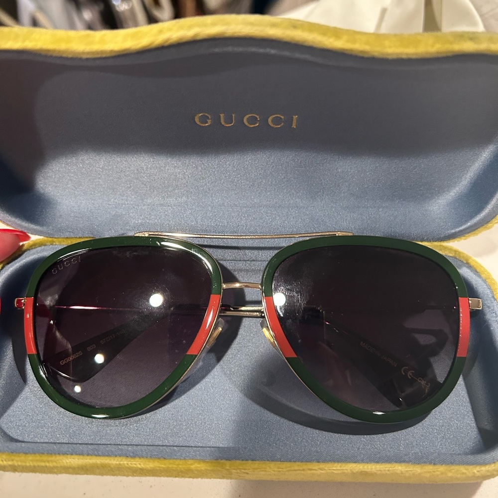 Gucci Web Aviator Sunglasses